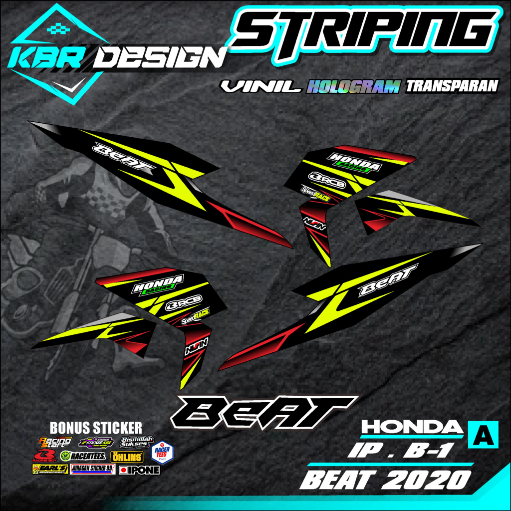 COD Stiker Striping BEAT 2020/ Sticker Variasi List Skotlet Motor Honda BEAT 2020/ KODE IP.B-1