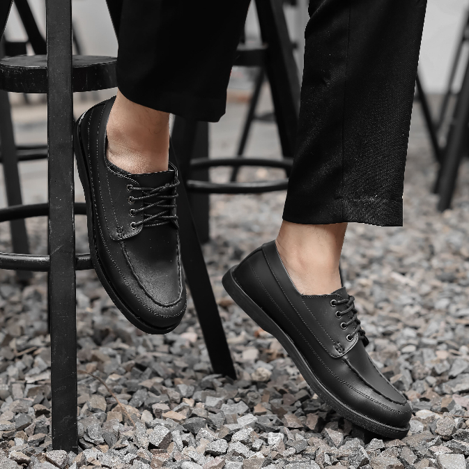 Sepatu Pantofel Pria Kulit Formal Kerja Kantor Casual Pesta Kondangan Rapat Pantofel Hitam Original Arf x Urbancasual Mrs