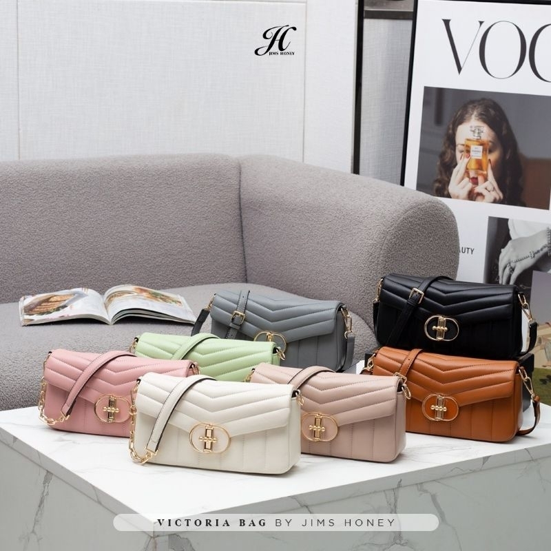 Jims Honey Victoria Bag Tas Selempang Jimshoney Import - Tas Bahu Wanita Murah Free Box - Tas Pesta Mewah Murah