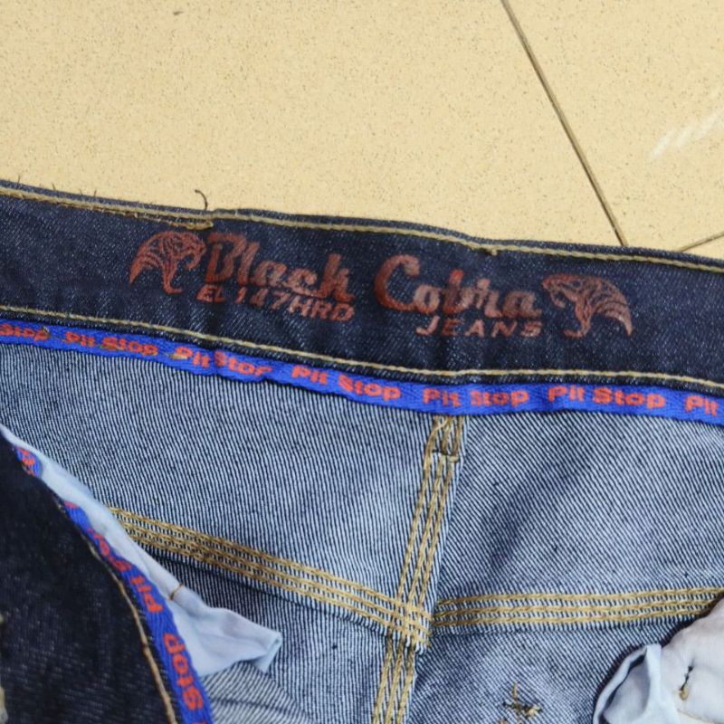 CELANA JEANS GARMENT PANJANG BLACK COBRA PRIA/CELANA DISTRO PANJANG PREMIUM