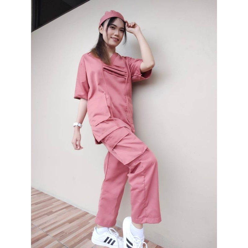 baju Oka kerah sanghay/ lengan karet/ celana Cargo