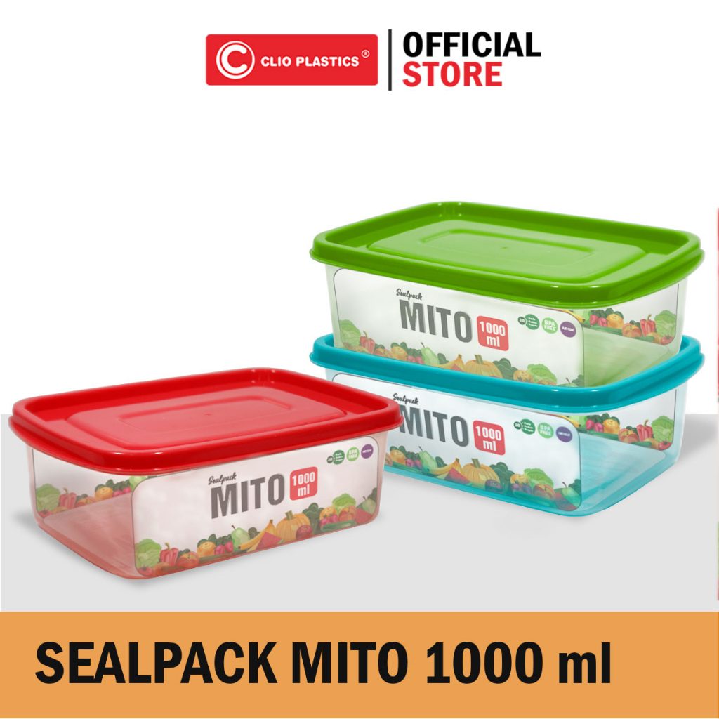 Kotak Makan CLIO 1000ML BPA FREE- Tempat Penyimpanan Makanan - Kotak Bekal Makan Plastic - Kotak Penyimpanan Kedap Udara