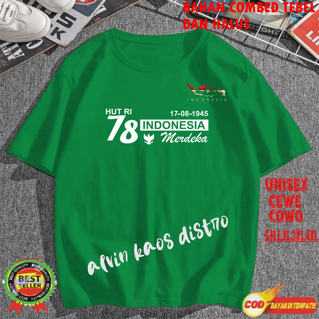 Beli 10 Pc Gratis 1 Pc Hut RI 78 Kaos Terlaris 17 Agustus 1945 78 Kemerdekaan Indonesia Kaos Merah Putih Hitam Kaos Cewek Cowok Anak8