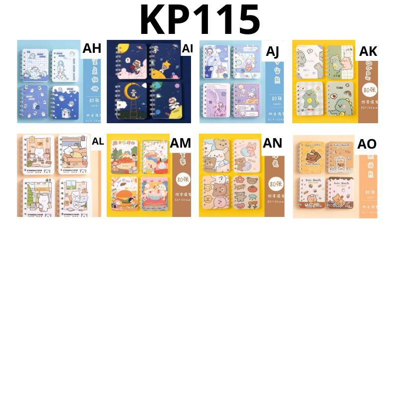 MIKADO - KP115 BUKU TULIS MINI A7 MOTIF KARTUN NOTEBOOKRING A7 MINI CARTOON MINI BOOK NOTEPAD KARAKTER BUKU TULIS RING MEMO KECIL MURAH IMPORT