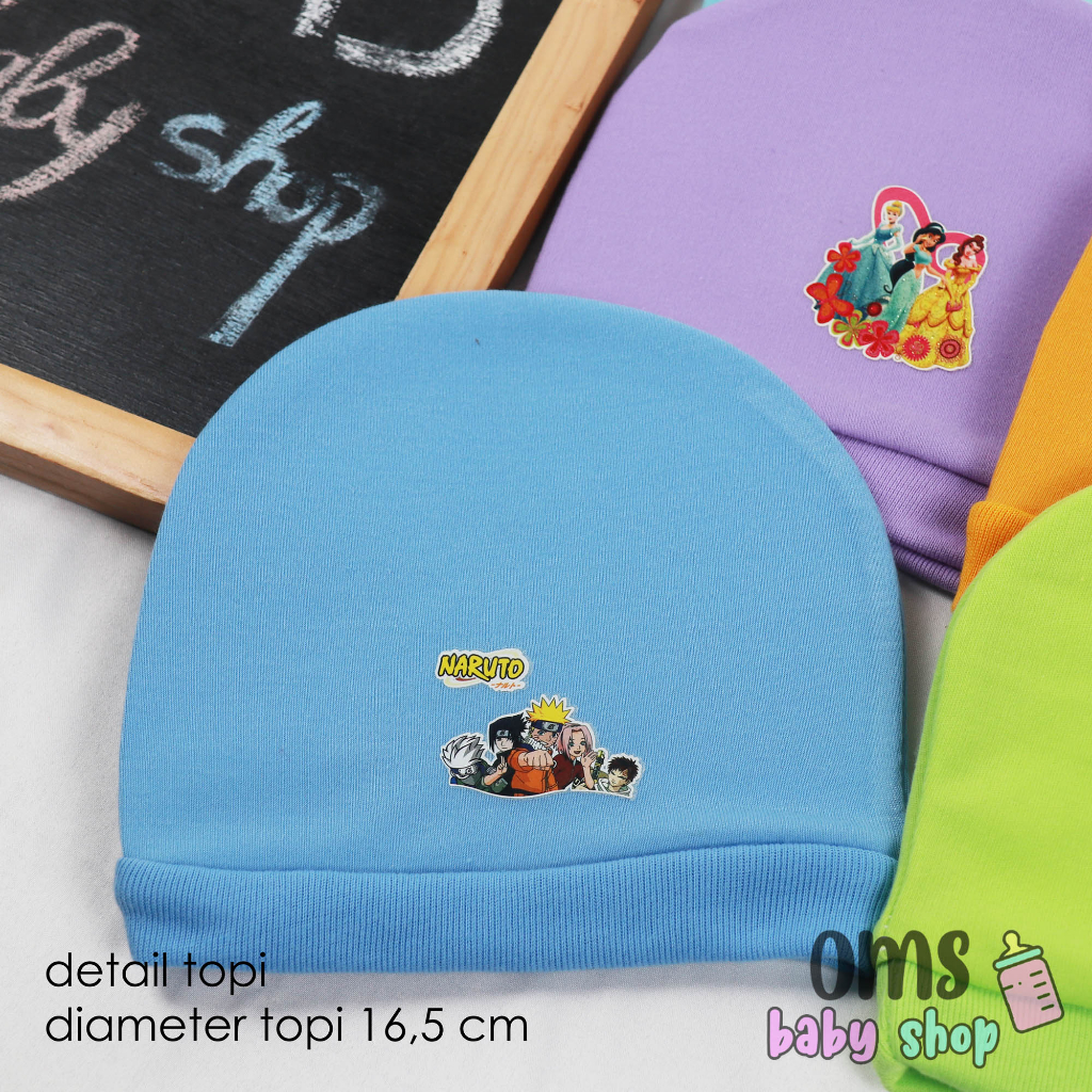 OMS Babyshop! Topi Kupluk Bayi MURAH / Topi Bayi Newborn / Baby Beanie Hat / Topi Kupluk Sablon