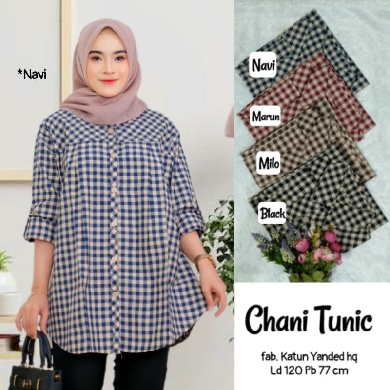 CHANI TUNIK JUMBO BAJU ATASAN KATUN JUMBO WANITA BUSUI KANCING DEPAN KOTAK