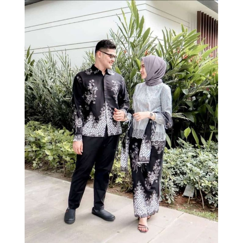 SET ORI KEBAYA COUPLE KEMEJA PREMIUM / CUSTOM ANAK & JUMBO / BAJU SETELAN SERAGAM BATIK SARIMBIT KEL