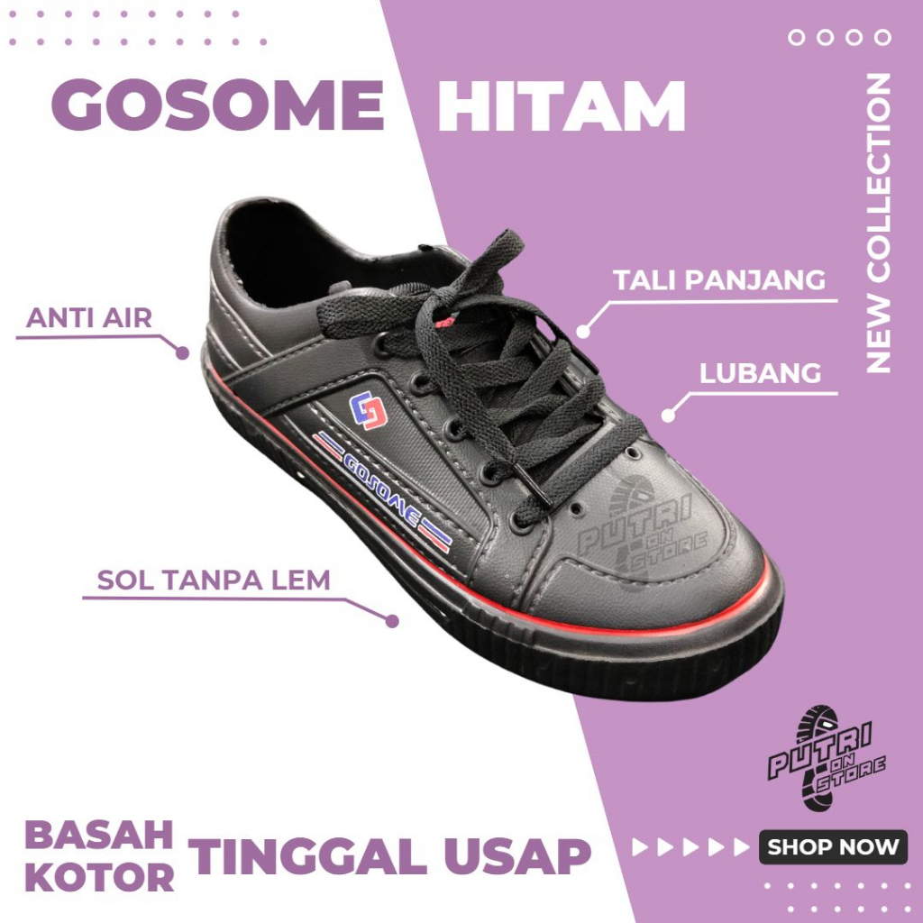 Sepatu karet Anti Air unisex putih Merk Komin Gosome Ringan