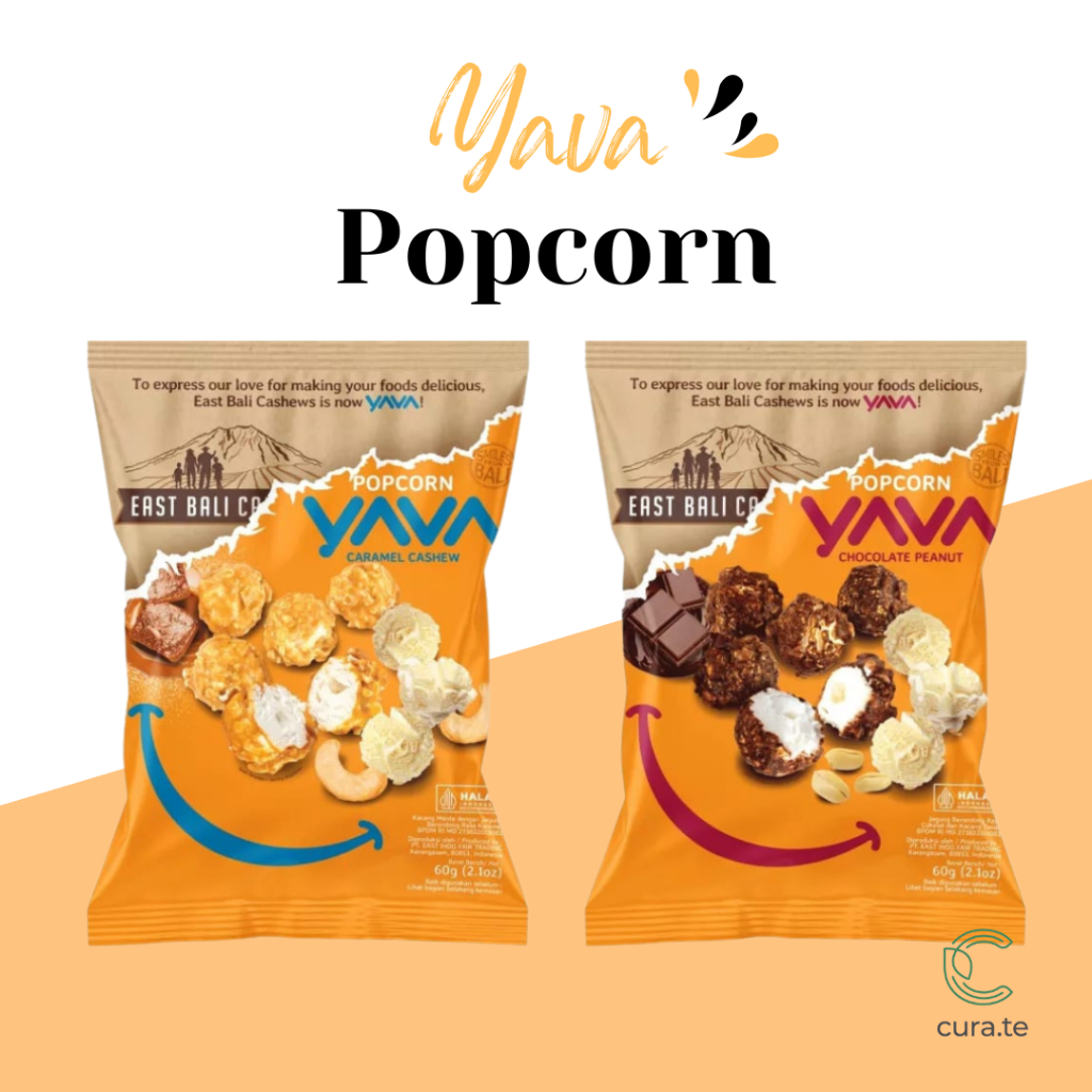 EAST BALI YAVA CASHEWS POPCORN CARAMEL | KACANG METE MEDE SNACK CEMILAN SEHAT