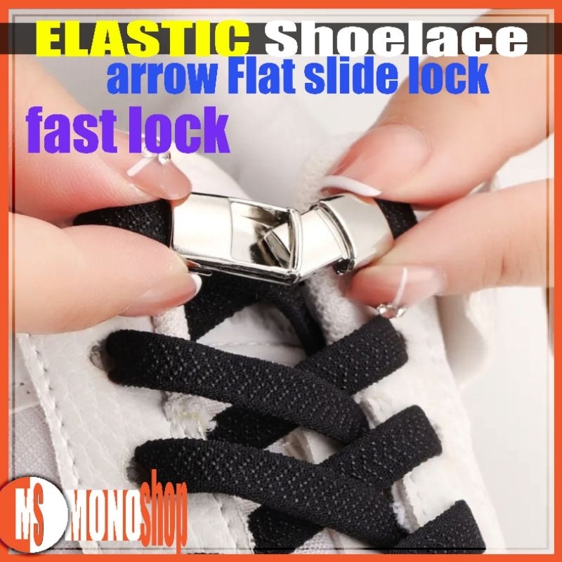 elastic shoelace sneakers tali sepatu elastis arrow dengan metal slide lock