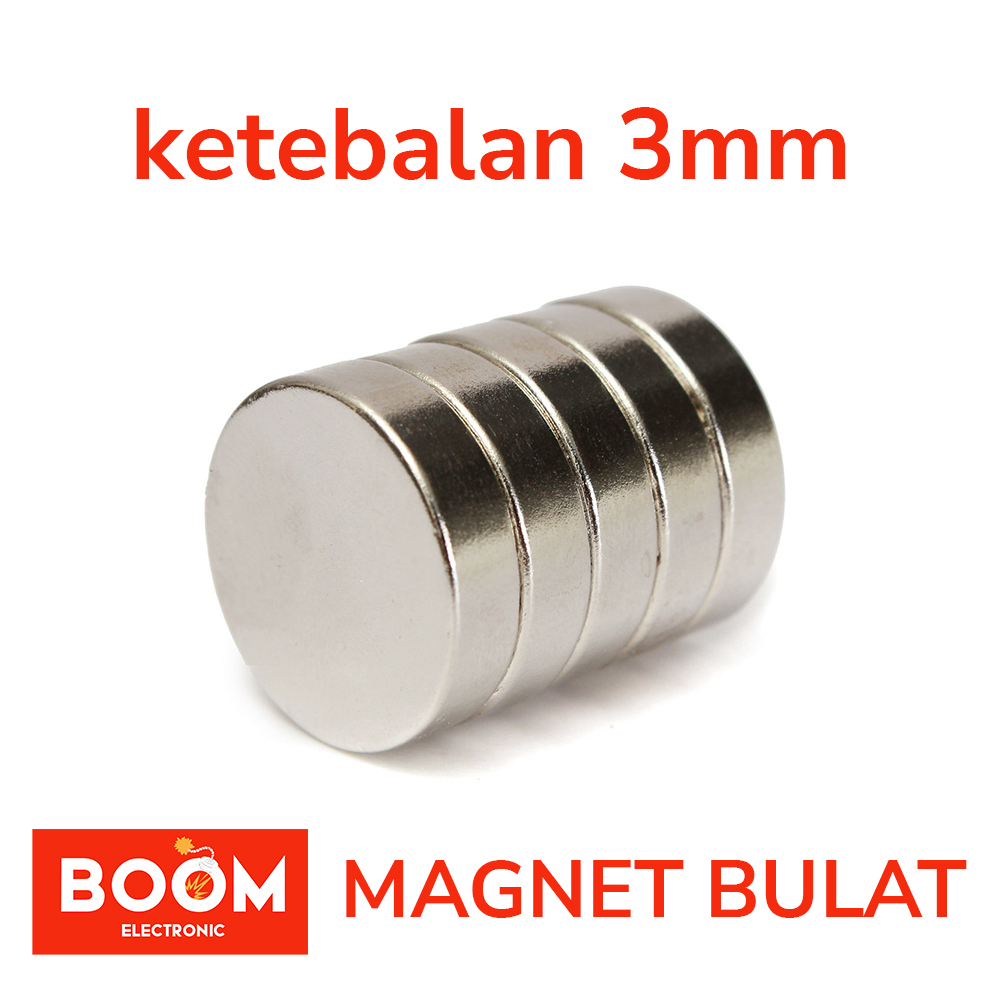 Magnet Neodymium Bulat Ketebalan 3mm