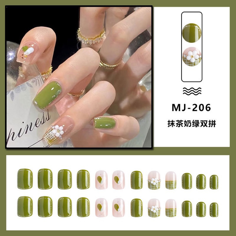 Kuku Palsu 【B76，lem cair】Nikah kuku Wedding False Nailart Pengantin Tangan