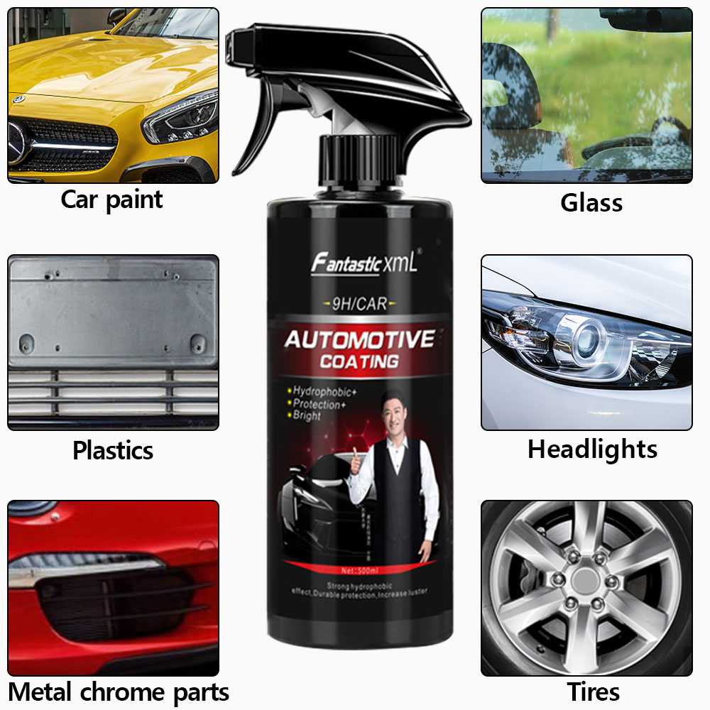 RRS STORE Pengkilap cat body motor mobil Spray Nano Coating Hydrophobic Car Paint Wax Protection 500 ml - 87K lebih kinclong bekerja efektif pada bahan-bahan yang bersifat mengkilap seperti kaca, keramik, bodi kendaraan, bagian metal dan lainnya