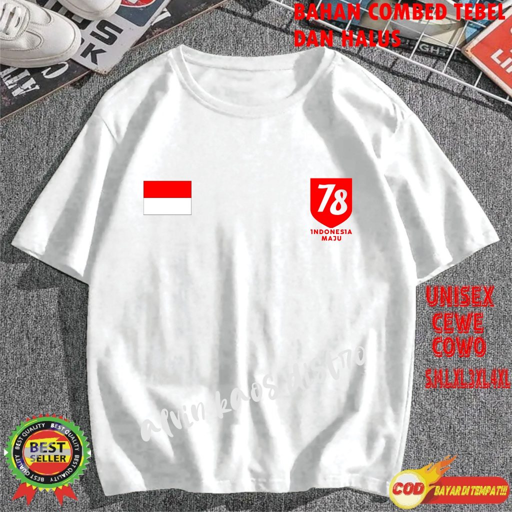 Beli 10 Pc Gratis 1 Pc Hut RI 78 Kaos Terlaris 17 Agustus 1945 78 Kemerdekaan Indonesia Kaos Merah Putih Hitam Kaos Cewek Cowok Anak01