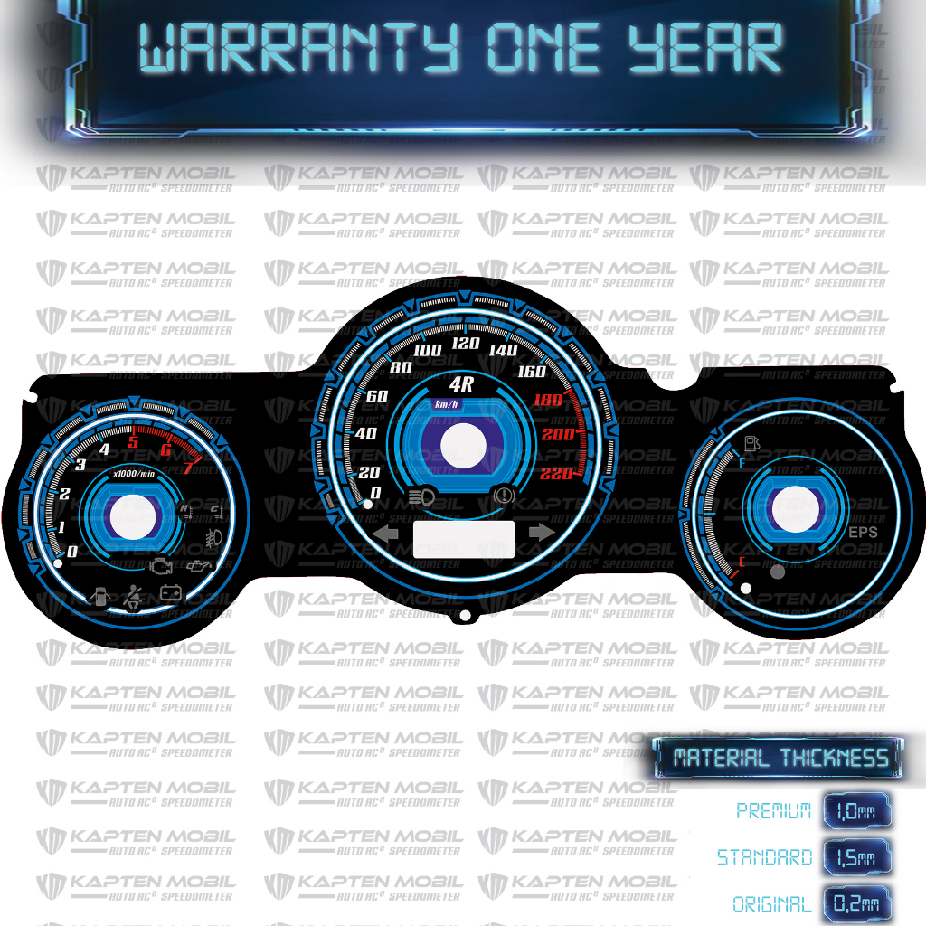 Custom Panel Speedometer Jazz Mobil GD 1, GD 2, GD 3 Blue Techno Speed