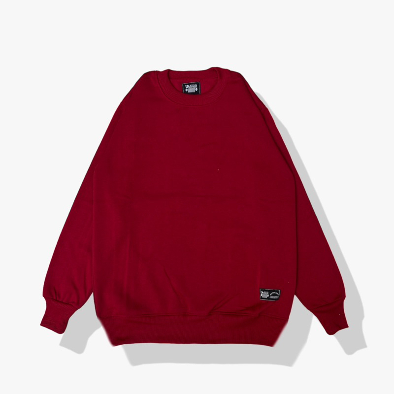 Sweater Crewneck Polos Merah Maroon Sweater Pria Wanita