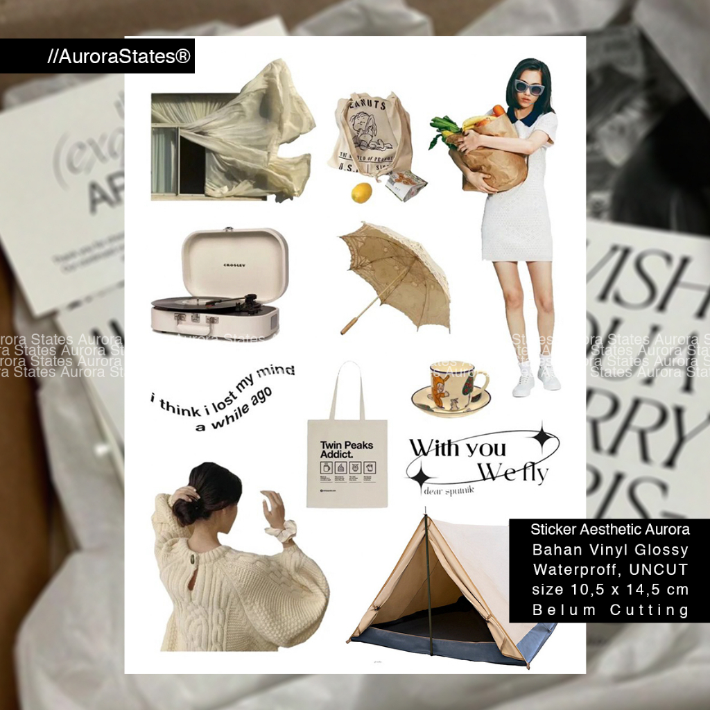

(UNCUT) Sticker White Aesthetic | Stiker Scrapbook | Stiker Softcase | Sticker Laptop Helm