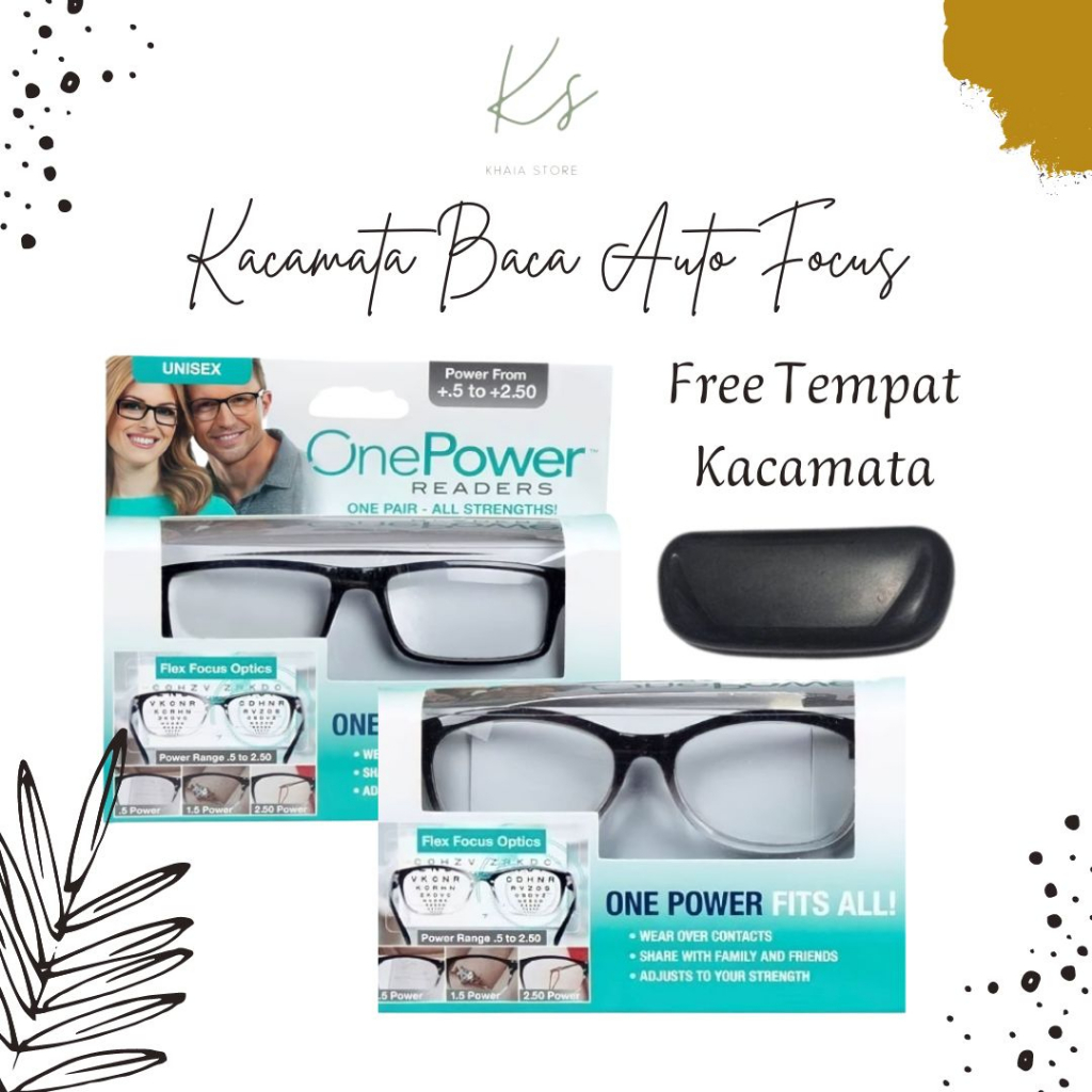 Kacamata Baca Plus Wanita dan Pria Auto Focus One Power Readers Original Gratis Kotak Kaca mata