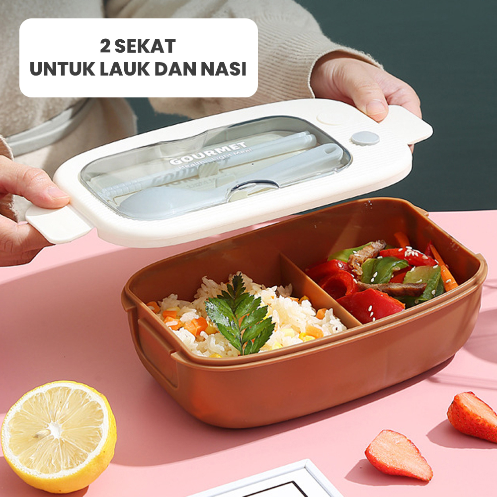 Lunch Box Kotak Bekal Bento Box Kotak Bekal Tempat Bekal Kotak Makan Free Sendok BPA Free