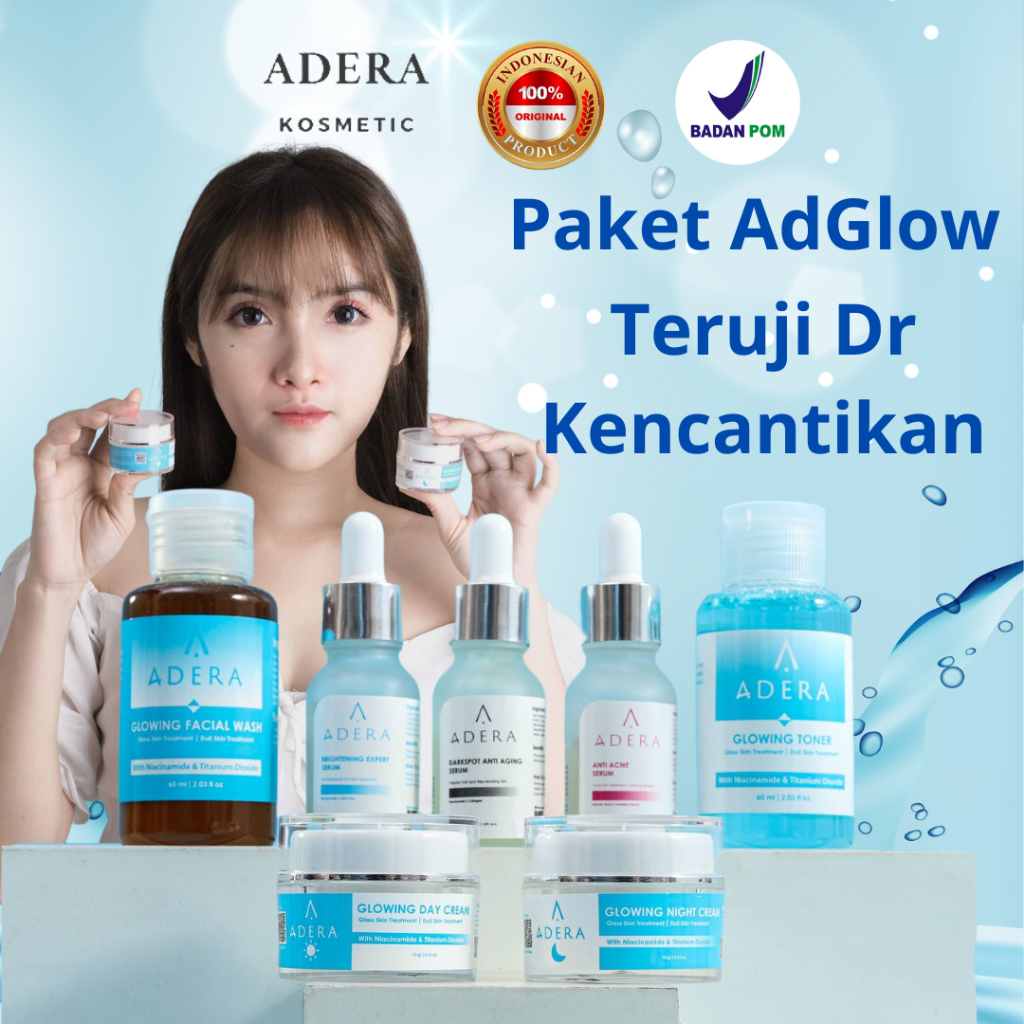 Paket Serum Wajah Skincare Glowing Facial Wash Toner Menghilangkan Mencerahkan Bekas Jerawat Flek Hi