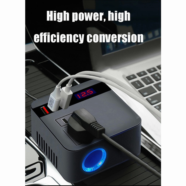 YUN Mall Car inverter charger universal 12v24v to 220v multi-function power converter mobile phone computer charging