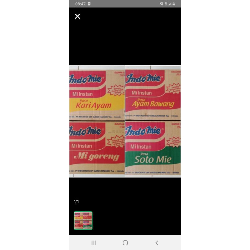 

Indomie mix rasa per dus