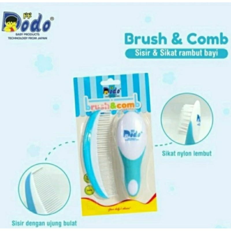 Dodo Baby Brush &amp; Comb Set Sisir dan Sikat Rambut Bayi Dodo