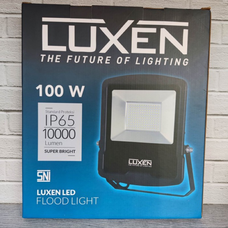 LUXEN LAMPU SOROT LED FLOOD LIGHT 100W 100 WATT CAHAYA PUTIH ANTI AIR
