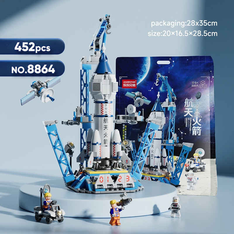 Mainan Block Space Shuttle Pesawat Ulang Alik Peluncur Roket Dinosaurus Hiu 3D Puzzle Mainan Balok Susun Nano Block