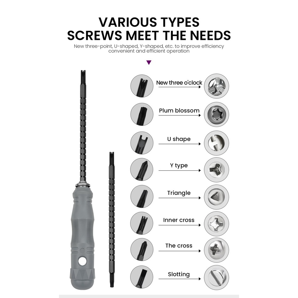 Set 17 in 1 Obeng Set Kombinasi Hex Bintang Segitiga Plus Minus Screwdriver