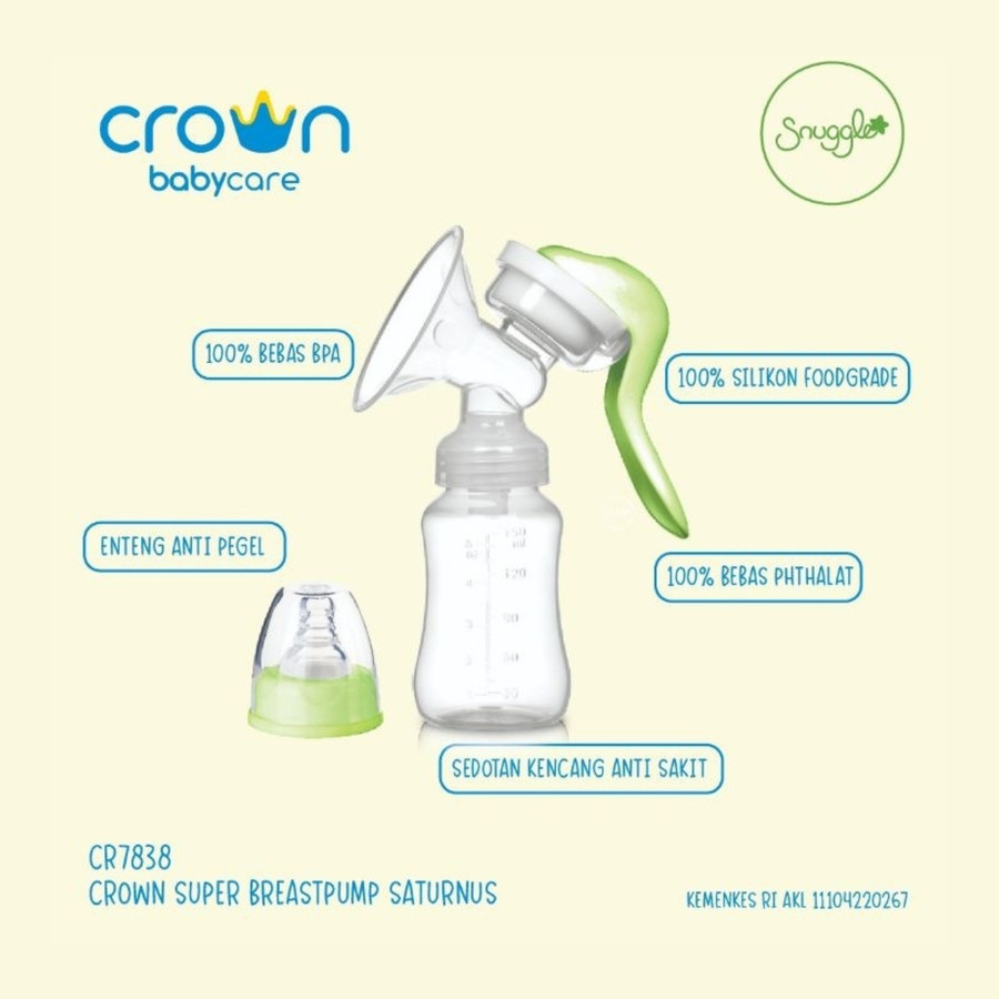 POMPA ASI MANUAL CROWN SNUGGLE BREAST PUMP SATURNUS 7838