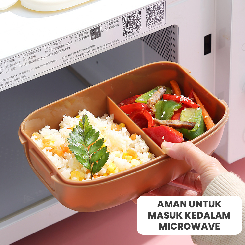 Lunch Box Kotak Bekal Bento Box Kotak Bekal Tempat Bekal Kotak Makan Free Sendok BPA Free