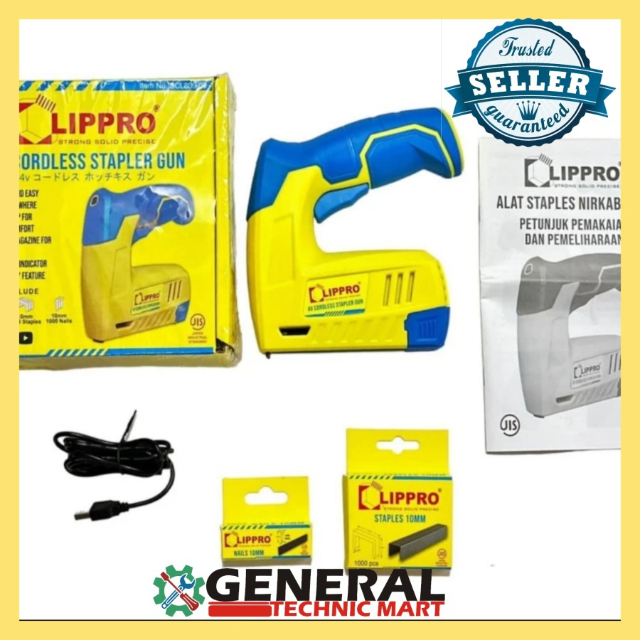 

Mesin Staples Paku Tembak Baterai LIPPRO JAPAN Cordless Gun 2 in 1