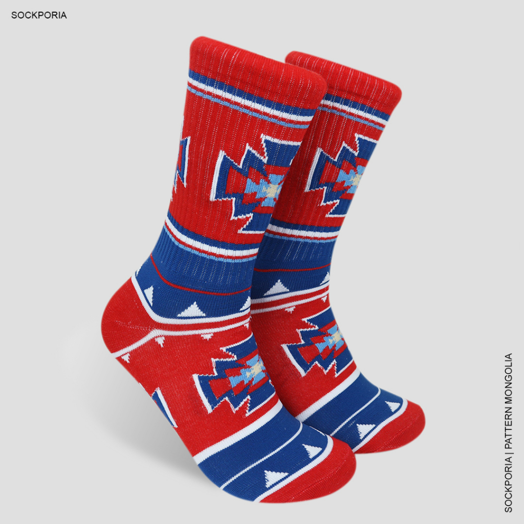 Slop Kaos Kaki Motif Tribal - Mongolia