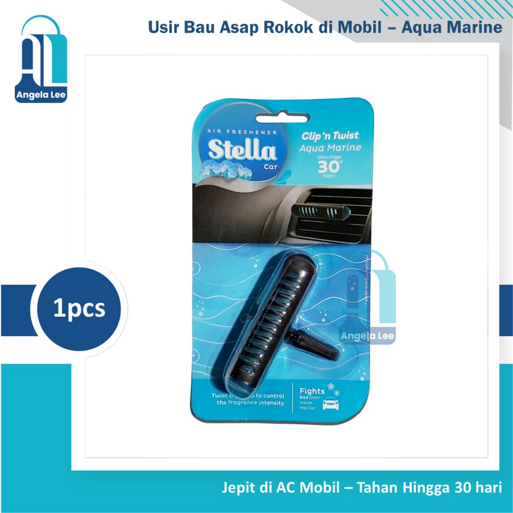 Stella Car Clip n Twist parfum mobil usir bau asap rokok bau tak sedap tahan hingga 30 hari