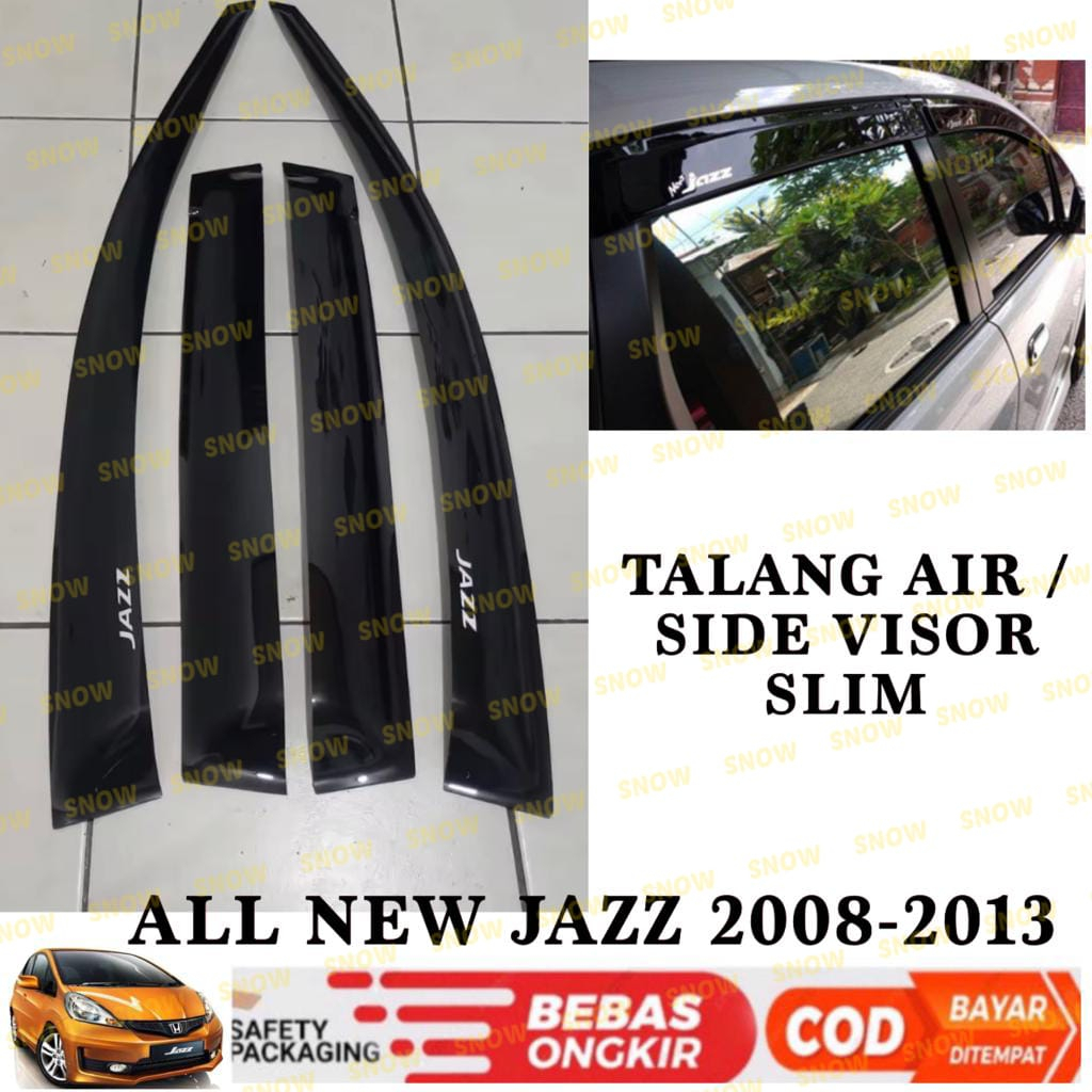 Talang Air All New Jazz 2008 2011 2013 Side Visor Slim Hitam