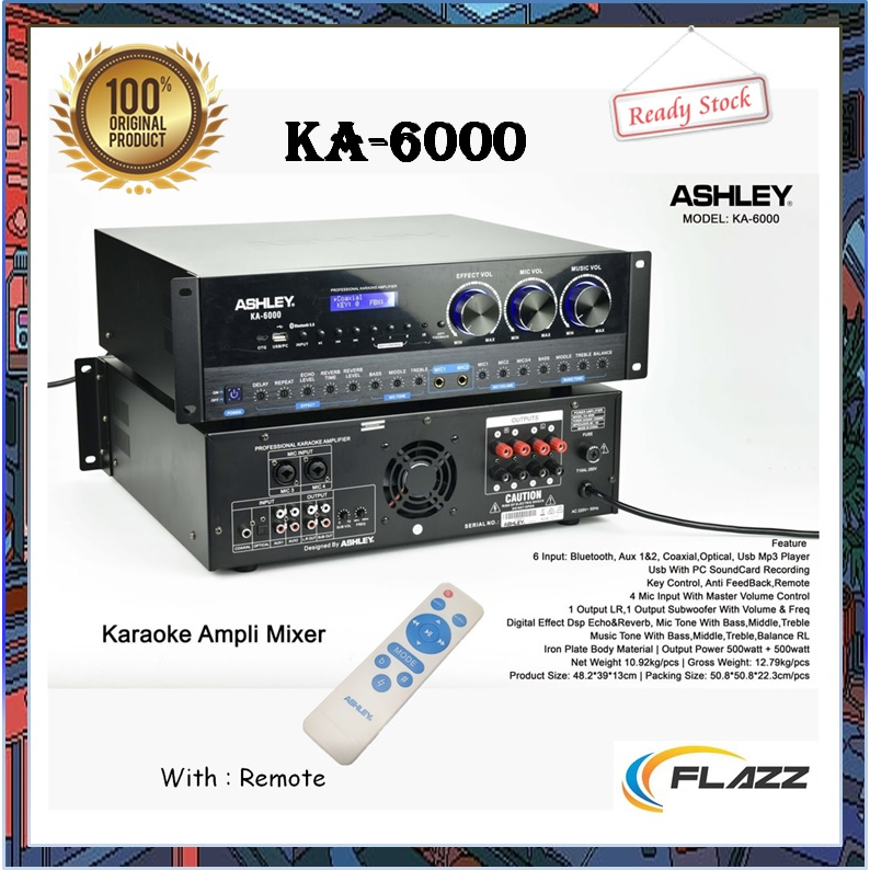 Amplifier ASHLEY KA 6000 Original Ampli Mixer Karaoke Ashley NEW