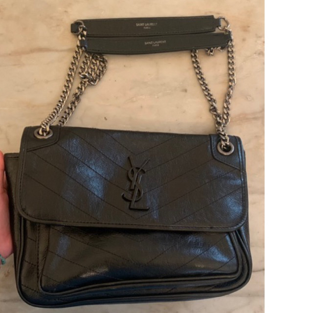 Ysl Niki Medium Kulit Asli Yves Saint Laurent Mirror ( preloved )