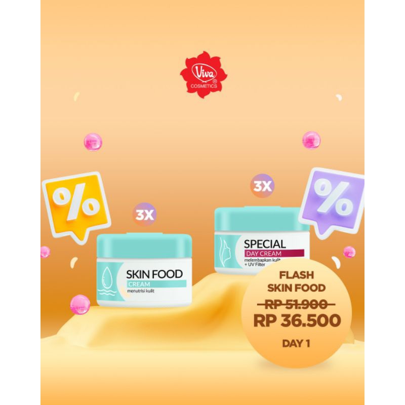 Paket 3 Viva Special Day Cream 3 Viva Skin Food 30 gr