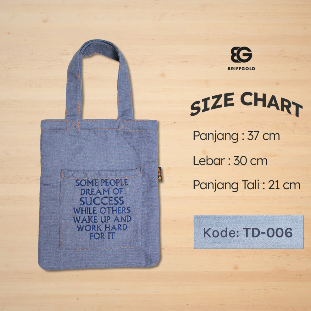 Tote Bag Jeans Briffgold Kekinian Penutup Retsleting BGT