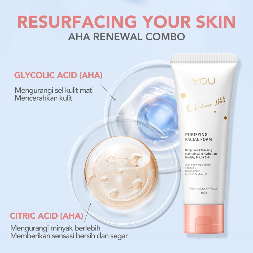 YOU Radiance White Purifying Facial Foam Sabun Cuci Muka Face Wash YOU Sabun Wajah