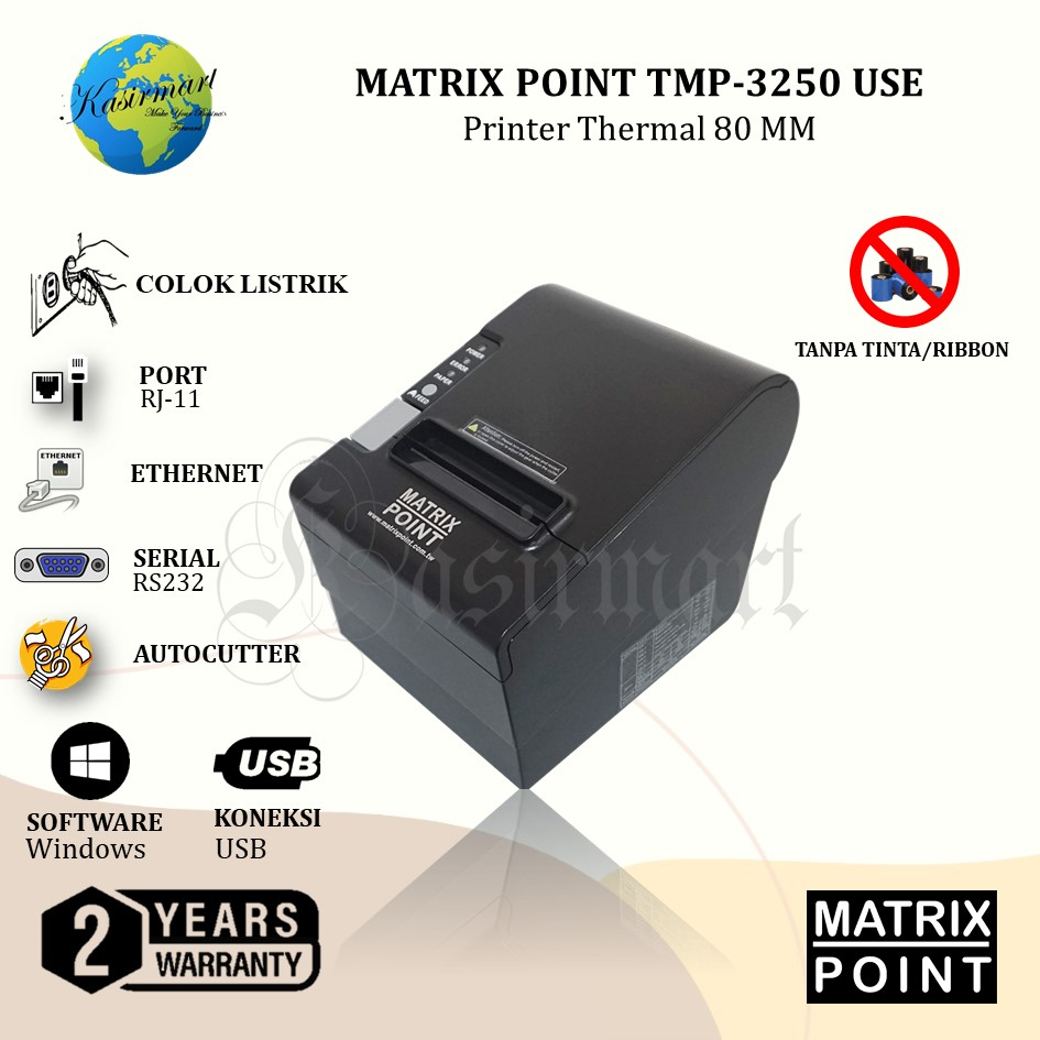 Printer Thermall Matrix Point TMP3250/TM-P3250/TMP 3250 USE (USB, RS232 Serial, Ethernet)