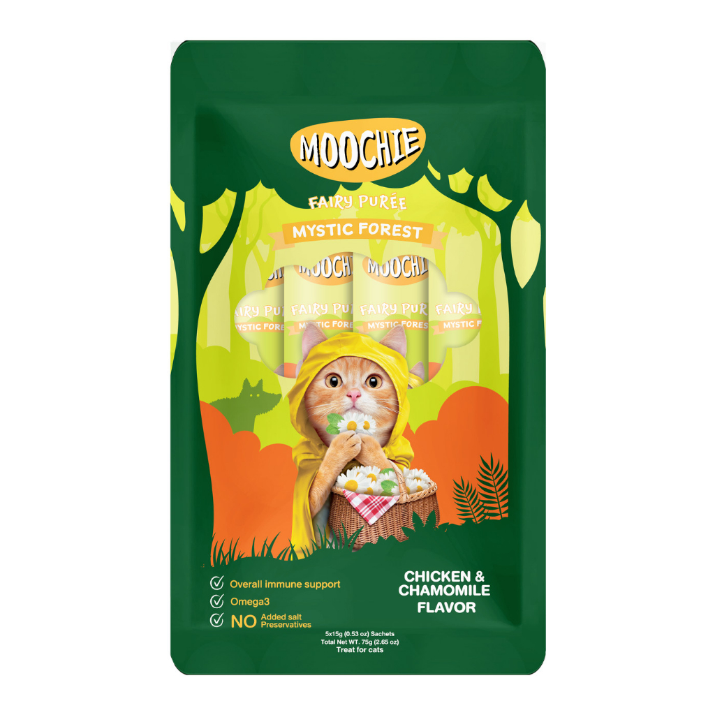 Moochie Fairy Puree 5pcs- Chicken & Chamomile Flavor for Cat (Churu)