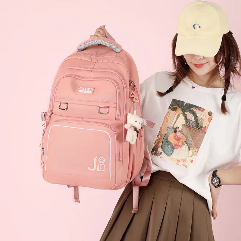Tas Sekolah Anak Perempuan Baru Ransel Nilon Ransel Travel Tas Sekolah Daypack Kasual Tahan Air Multi Saku untuk Wanita Pelajar Remaja
