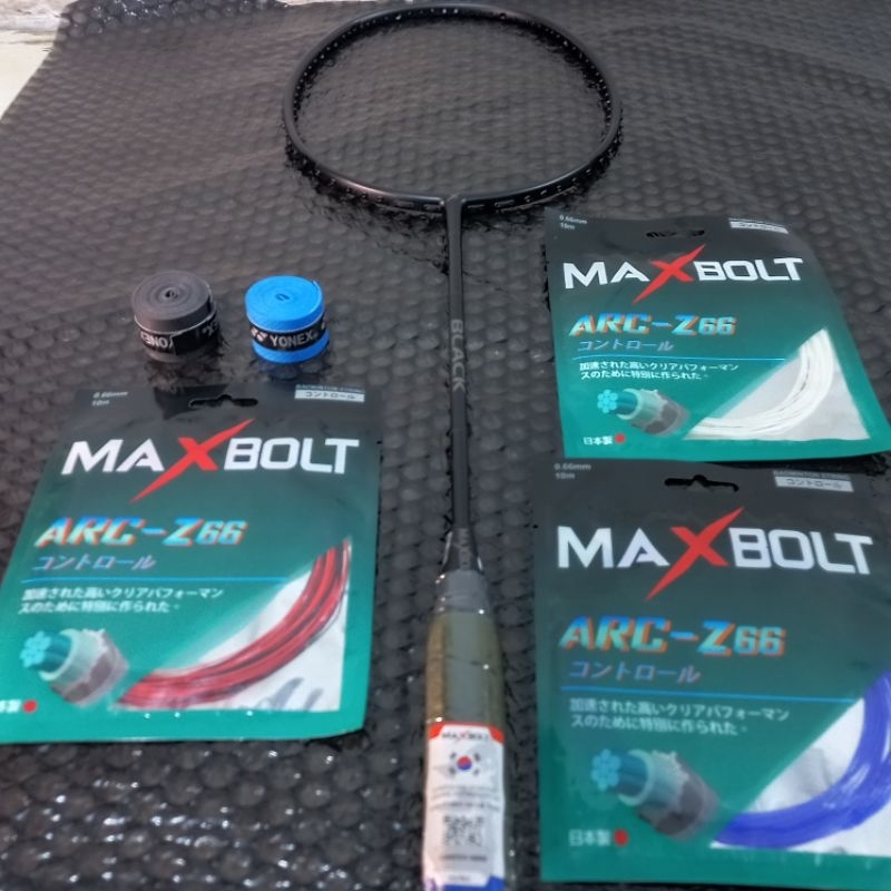 Raket Badminton Maxbolt Black 30 LBS Original 100%