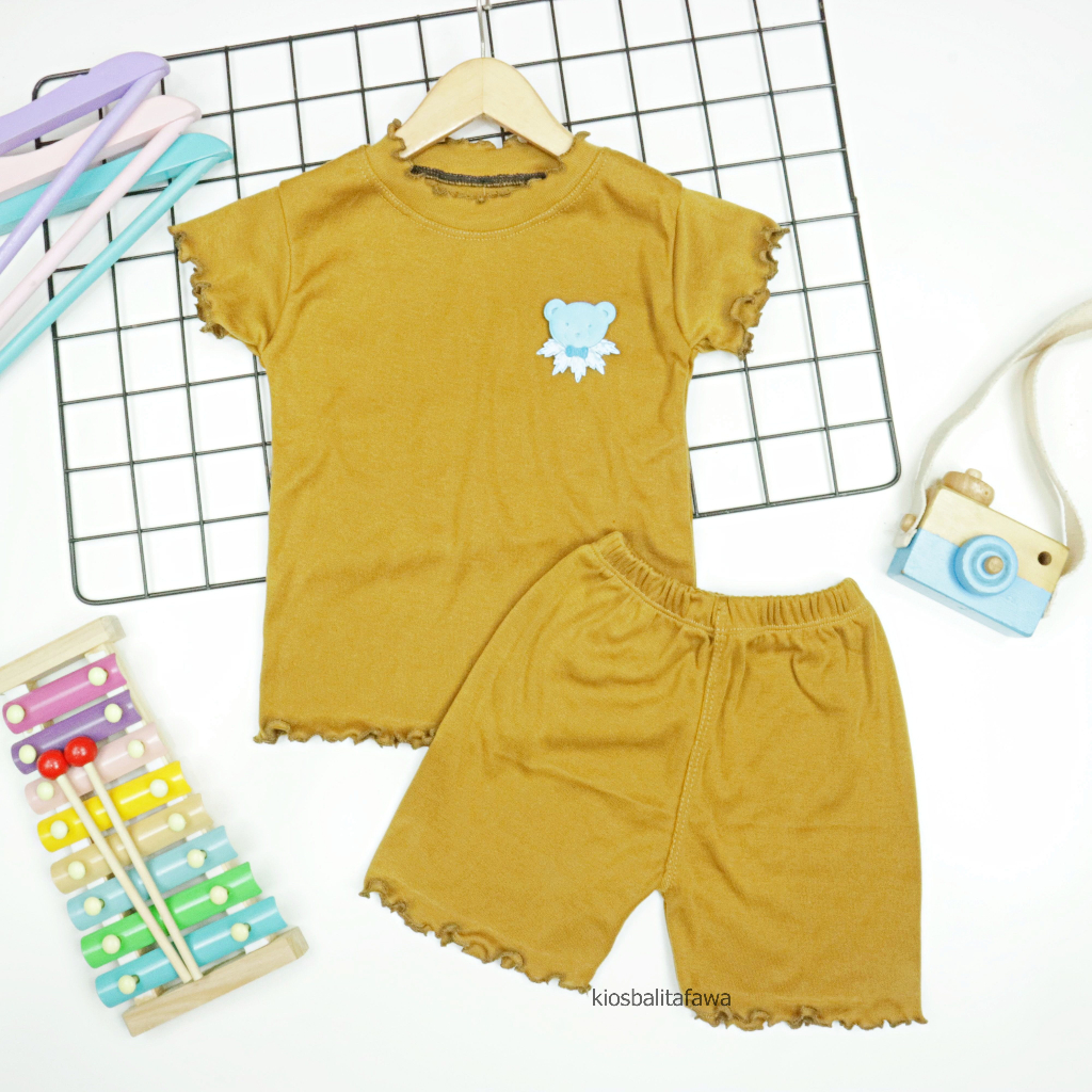 [KNIT] Setelan Loui uk 1-3 Tahun / Cotton Rib Set Anak Perempuan Baju Anak Cewek Polos Katun Stel 2 th Kualitas Import Babycinnamon