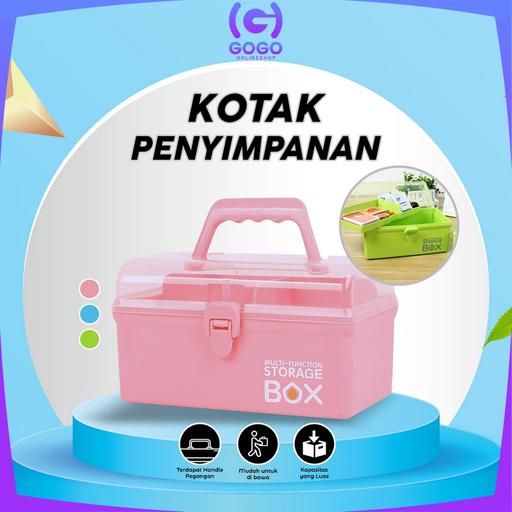 GOGO-C831 Tempat Kotak Penyimpanan Box Perhiasan Serbaguna Kotak Obat Tool Box / Kotak Mainan Perkakas Box Organizer Storage