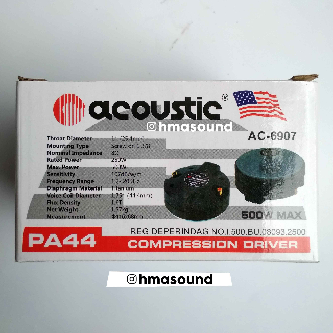 Driver Tweeter Acoustic AC-6907 ACT 44 PA 44