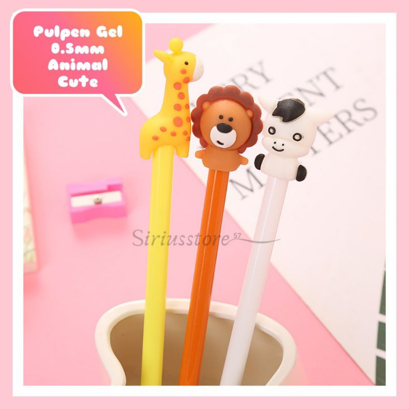 

Pulpen Gel 0.5mm Cartoon Giraffe Lion Horse Animal Cute Lucu Tinta Hitam / Bulpen / Pena / Bolpen / Pulpen Anak Dan Remaja / Pulpen Lucu Cute - Sirius Store57