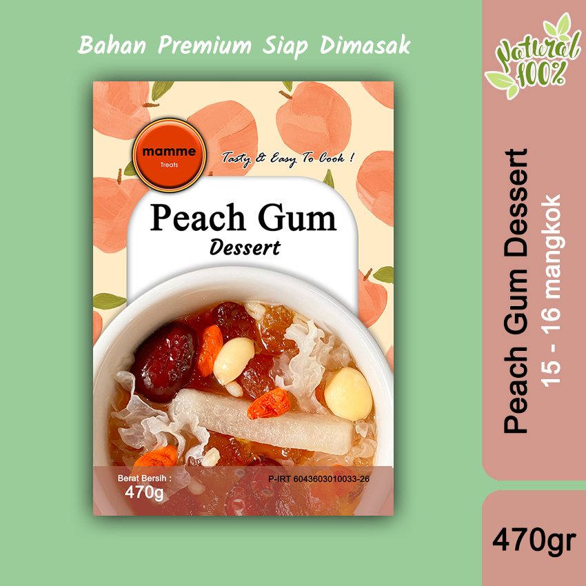 

Mamme - Paket Peach Gum Dessert Kualitas Premium Lengkap HALAL / Tao Jiao Collagen 470gr (15-16cups) PG-L